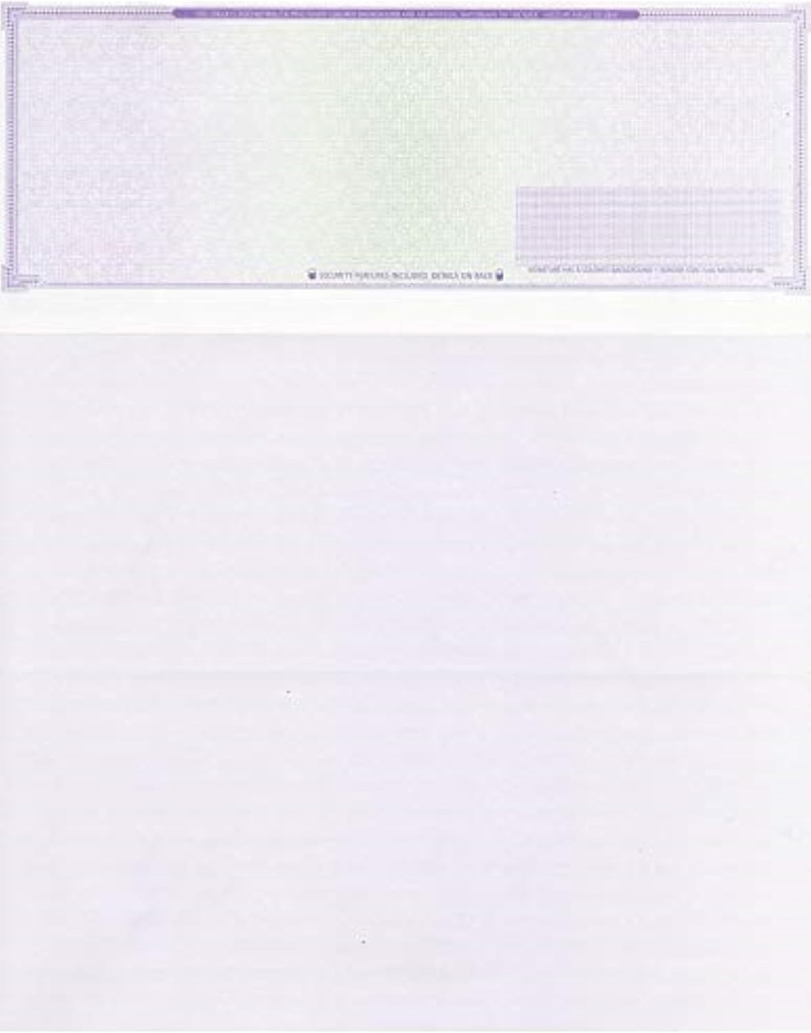 – 100 High Security Blank Check Stock Paper – Checks on Top – Print