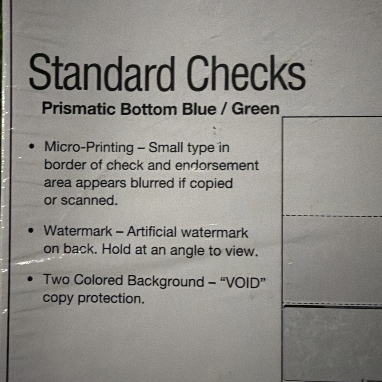 1000 Blank Check Stock Paper Compuchecks Prismatic Middle Blue / Green 54029