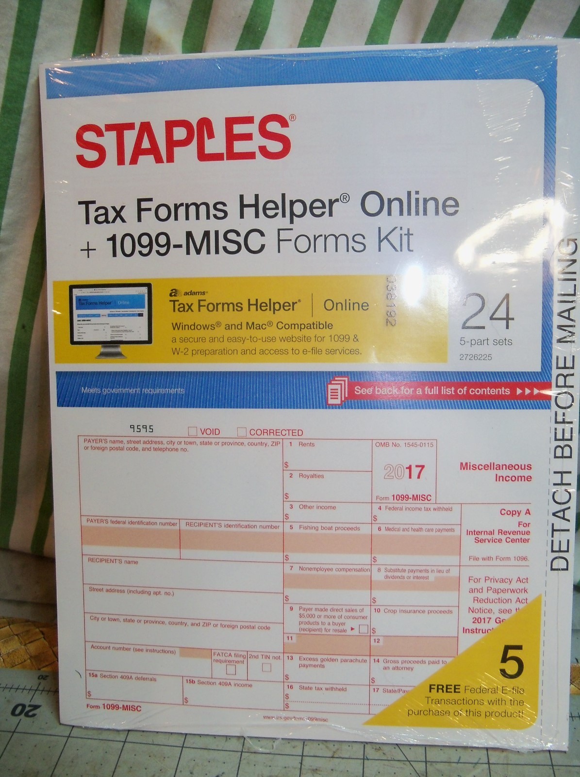 Staples 2017 1099-MISC Forms tax form helper Online 24 5 piece sets PC / Mac USA