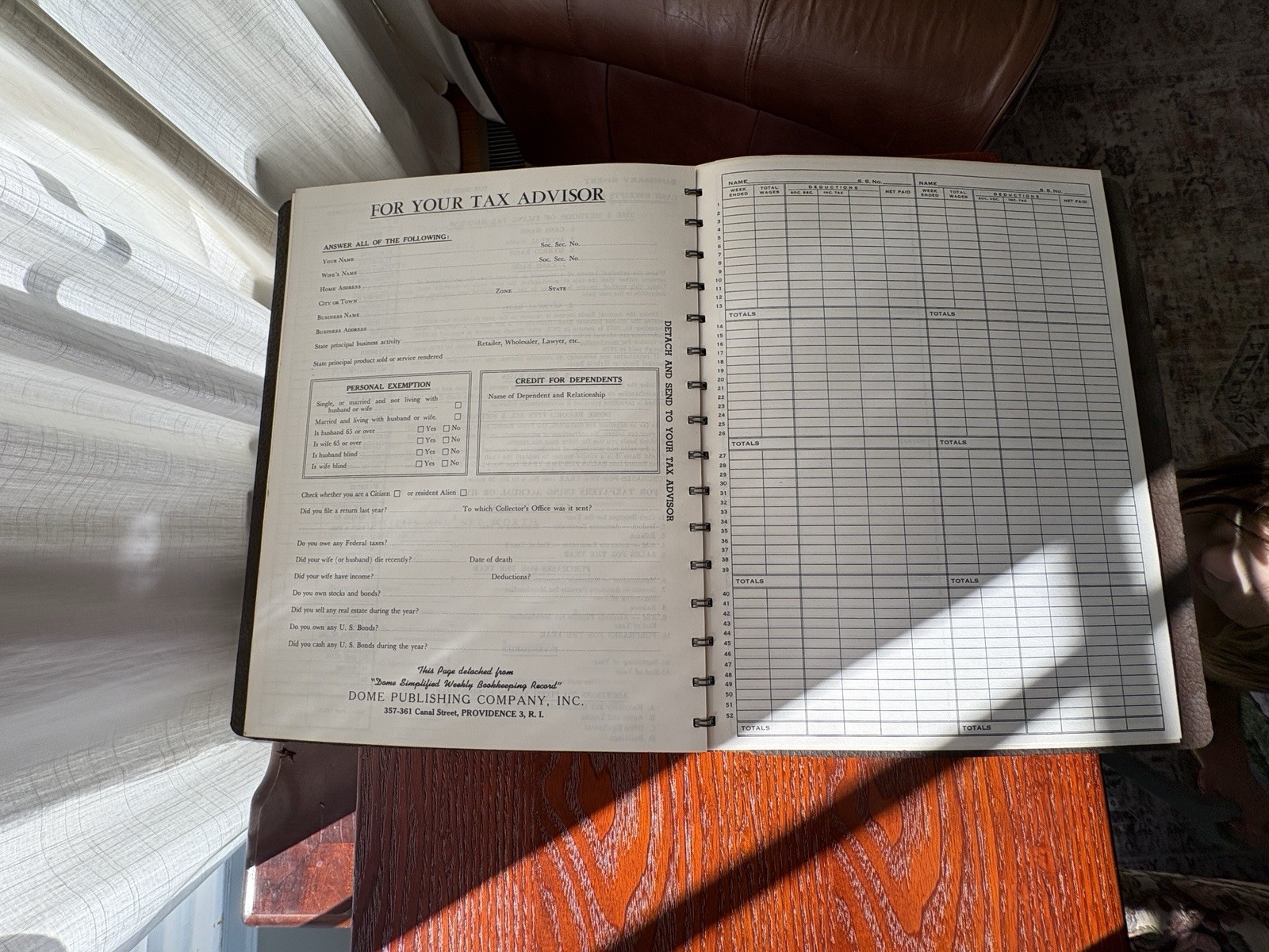 Vintage Dome Simplified Weekly Bookkeeping Record No 600 Unused Ledger Accounts