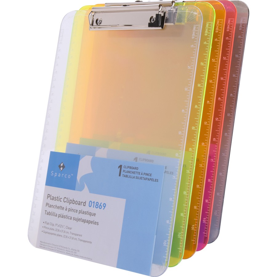 Sparco SPR01867 Translucent Clipboard 9×12 Neon Green
