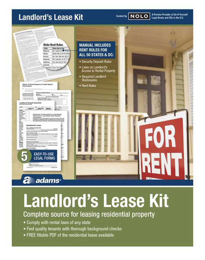Adams Residential Landlord’s Lease Kit, 5 Forms, Rent Rules All 50 States
