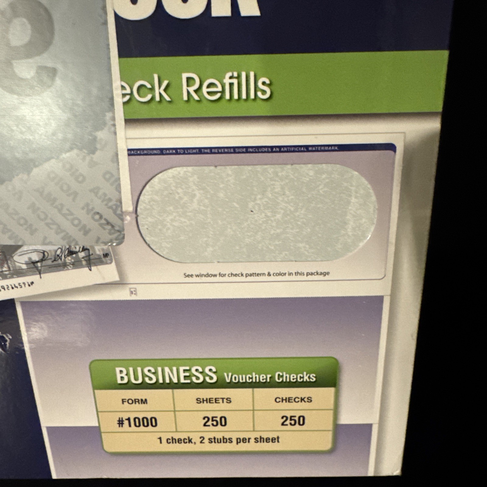 VersaCheck Secure Checks – 250 Blank Business Voucher Checks – Green Classic