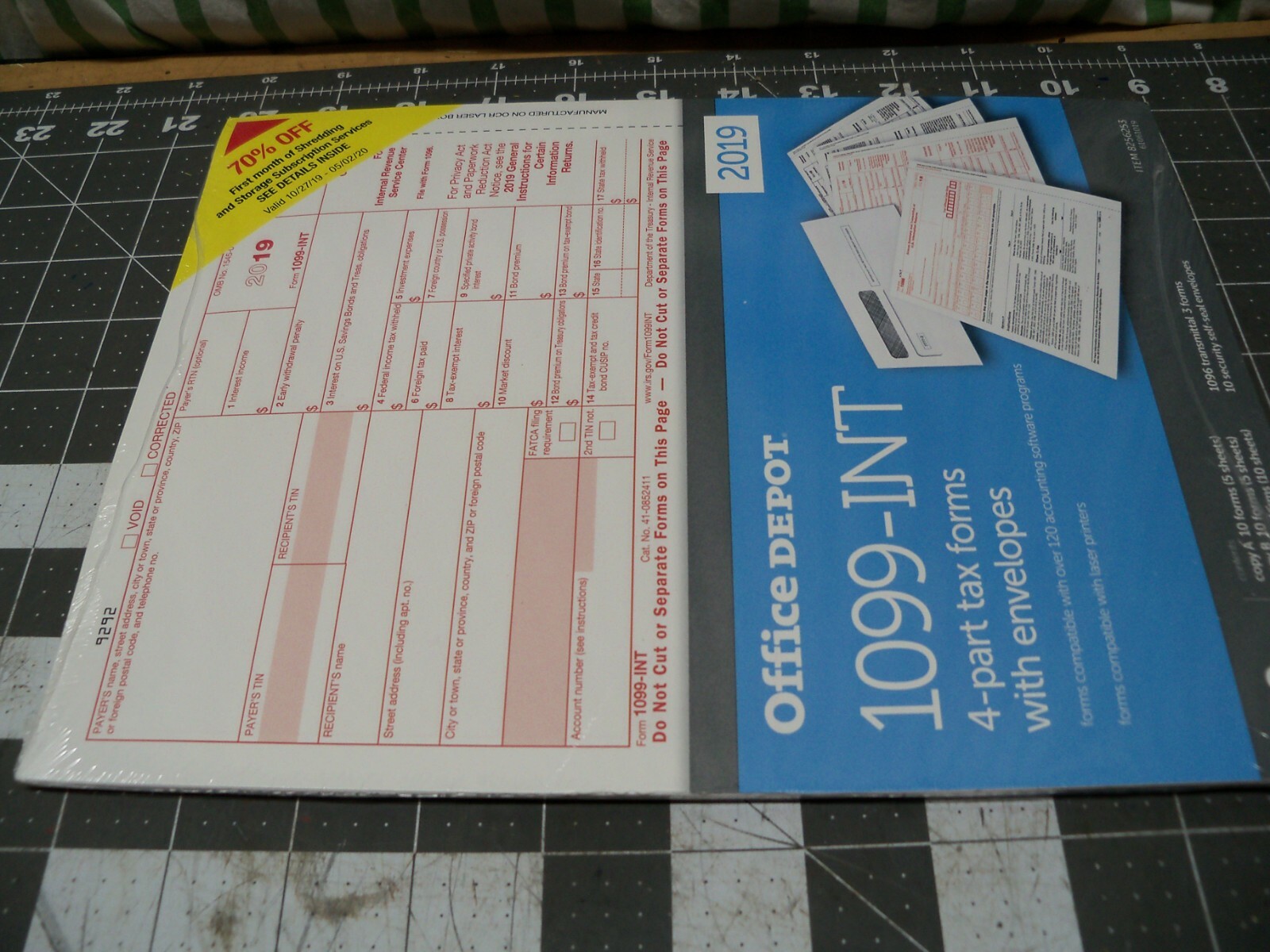 2019 Office Depot 1099-INT Tax Forms w Envelopes, 4-Part,10-PK Staples USA