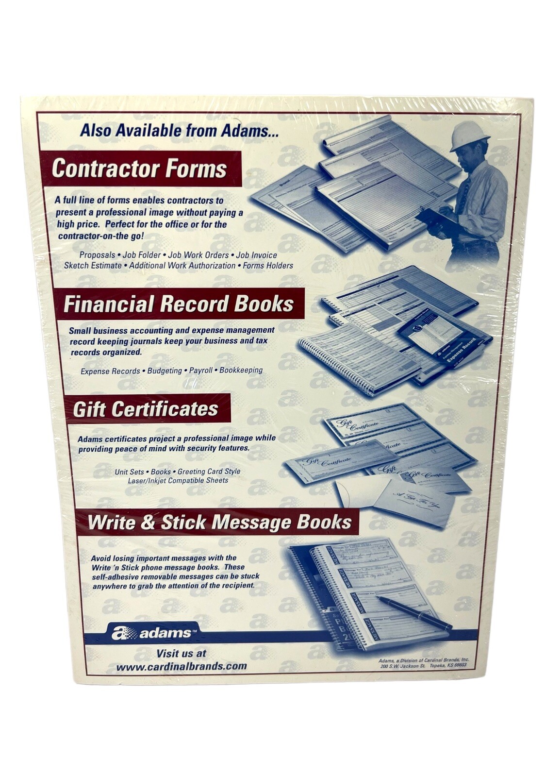 Adams Contractor’s Proposal Forms NC3819 3-Part Carbonless 50 Pack 8 1/2” x 11”