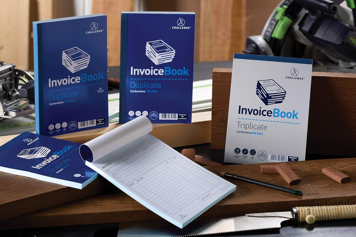 Large Duplicate Invoice Book, Carbon without Vat, 50 Pages, 1 Pack, A4 (297 X 19