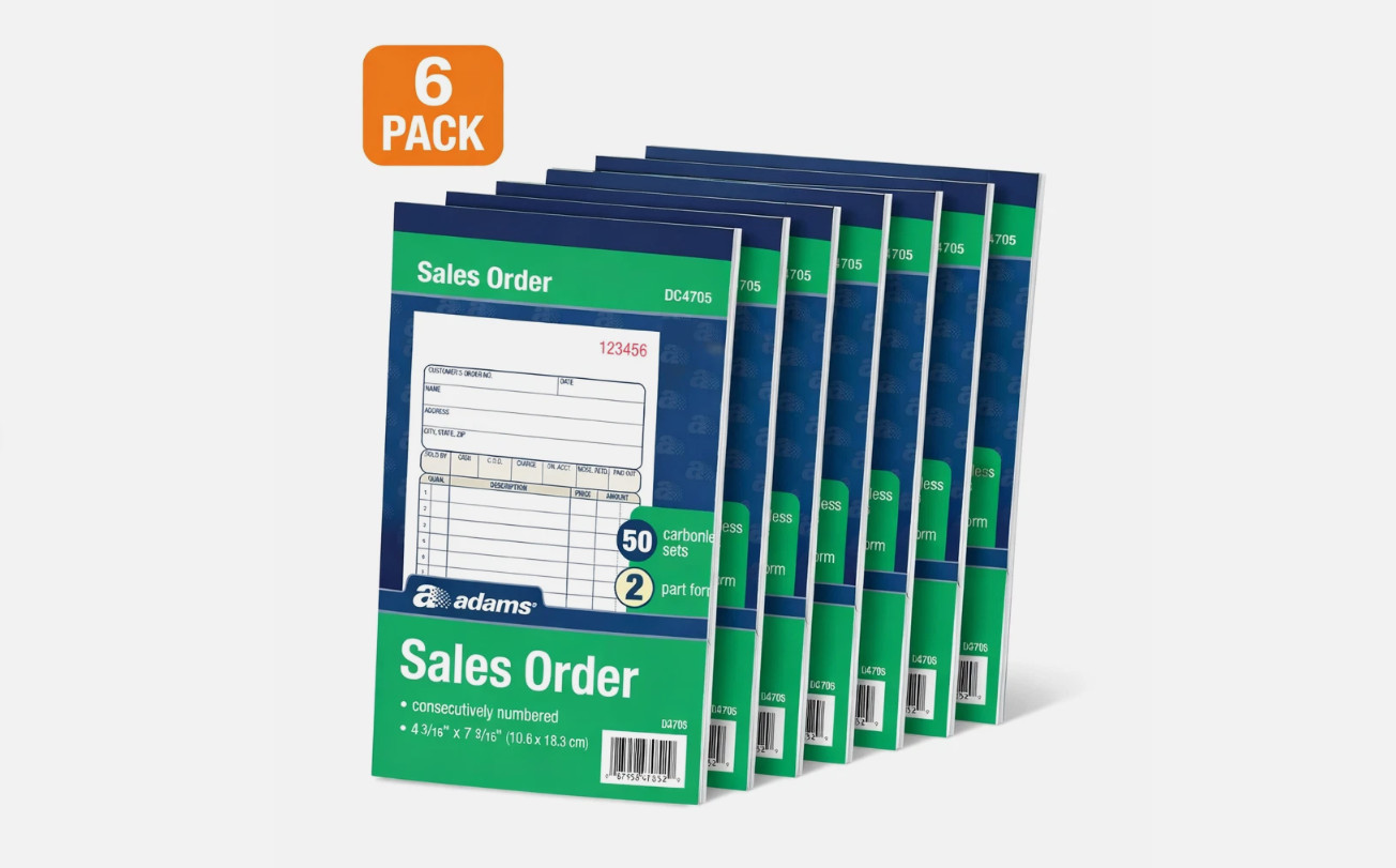Adams DC4705 6 PACK Carbonless 2-Part Sales Book, 4 3/16″ x 7 3/16″ NEW