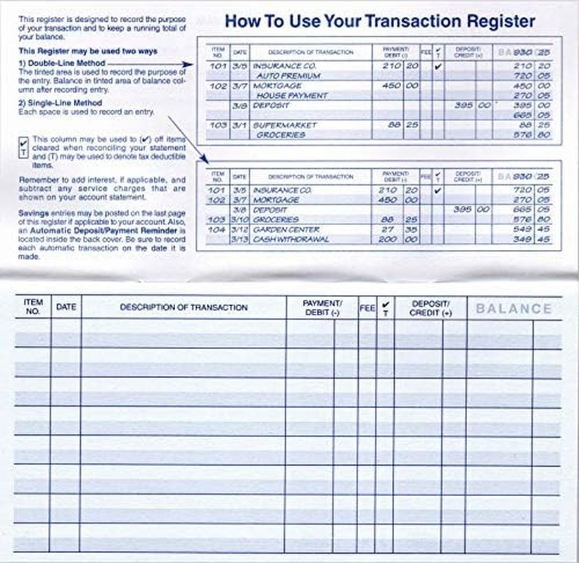 Magnolia Registers 12 Check Registers, 2024-2025-2026, for Personal Checkbook