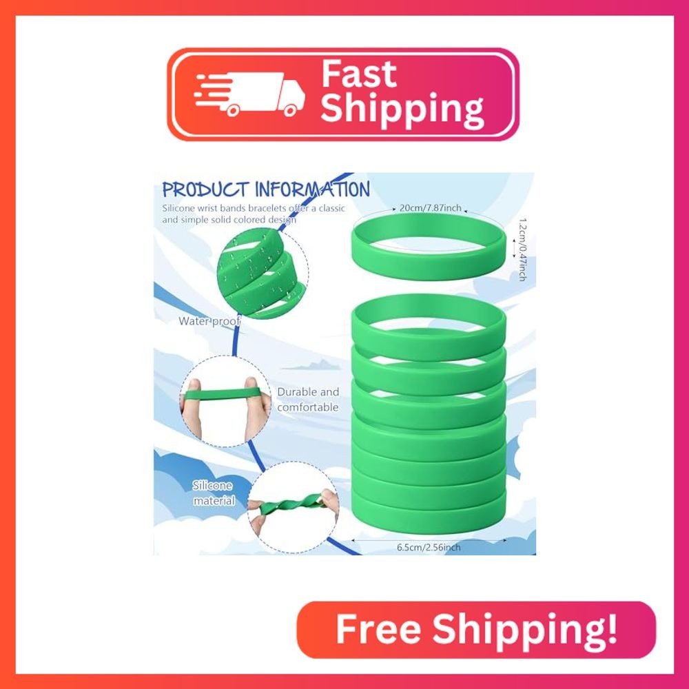 kymqlyw 24 Pcs Plain Silicone Rubber Bracelets Solid Color Rubber Wristbands Spo