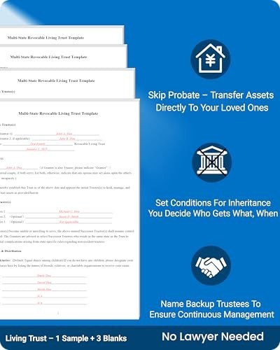 4-in-1 Estate Planning Kit: Last Will, Living Trust & Power of Attorney Forms –