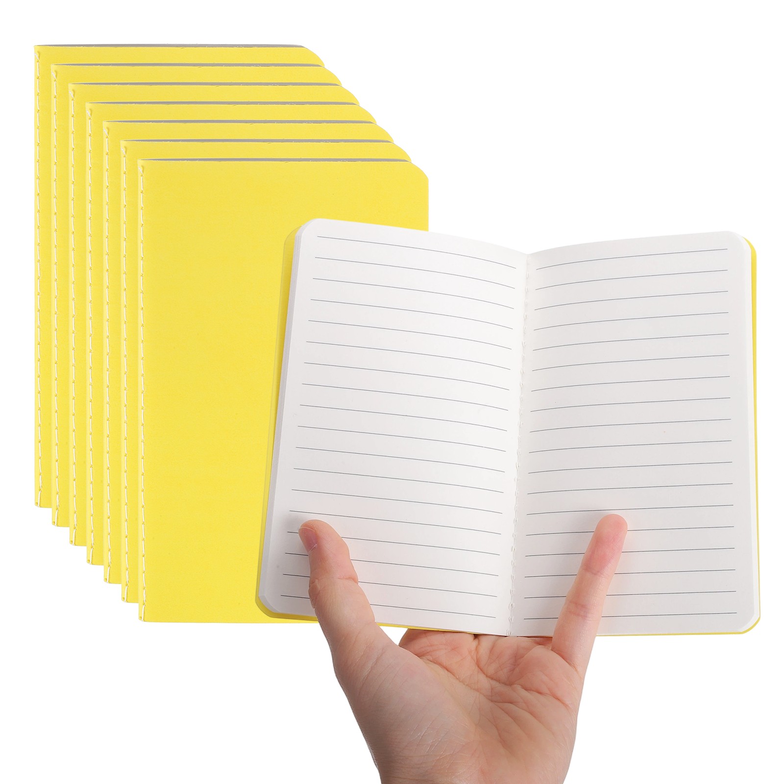 8 Pack A6 Notebook, A6 Journal Mini Notebook Pocket Kraft,Yellow
