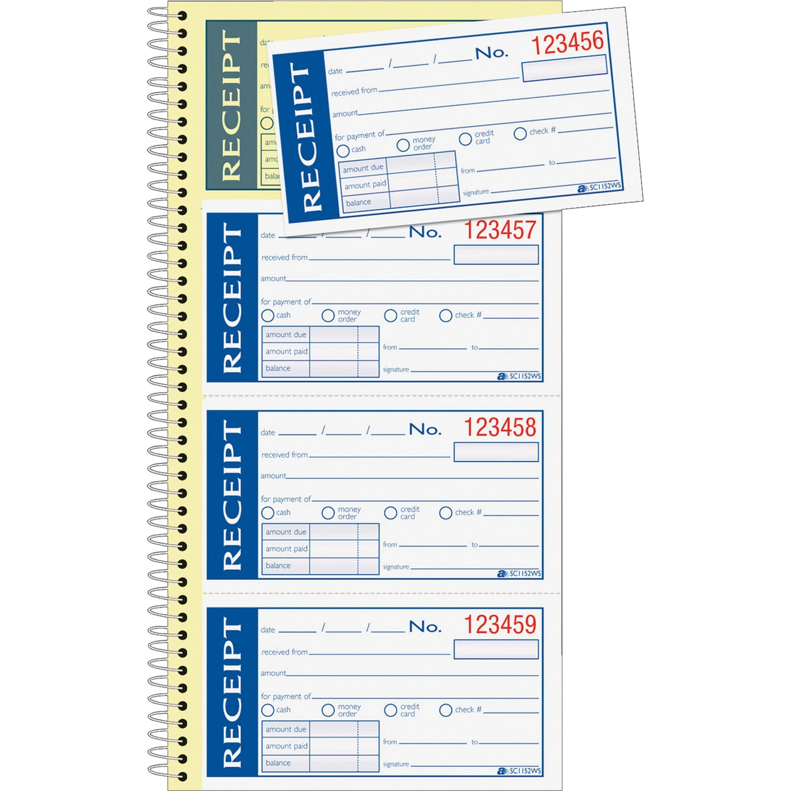 Adams Write N’ Stick Receipt Book, 5 1/4″ x 11″, 2-Part, Book Of 200 Sets