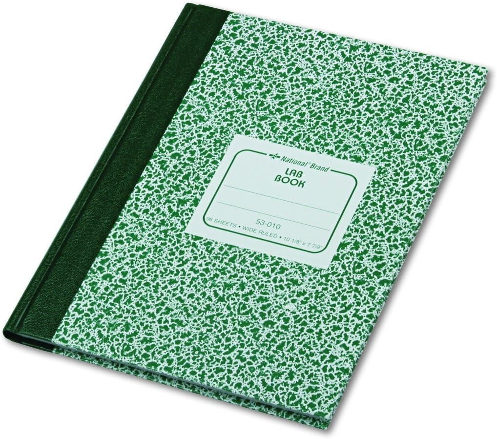 National Lab Notebook, Wide/Legal Rule, Green Marble Cover, (96) 10.13 x 7.88 Sh