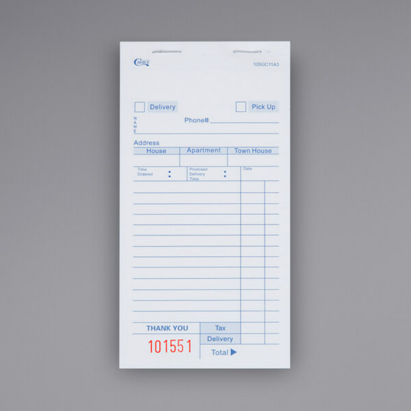 (50-Case) 3 Part White Carbonless Order Delivery Forms | 2500 Ticket Receipts