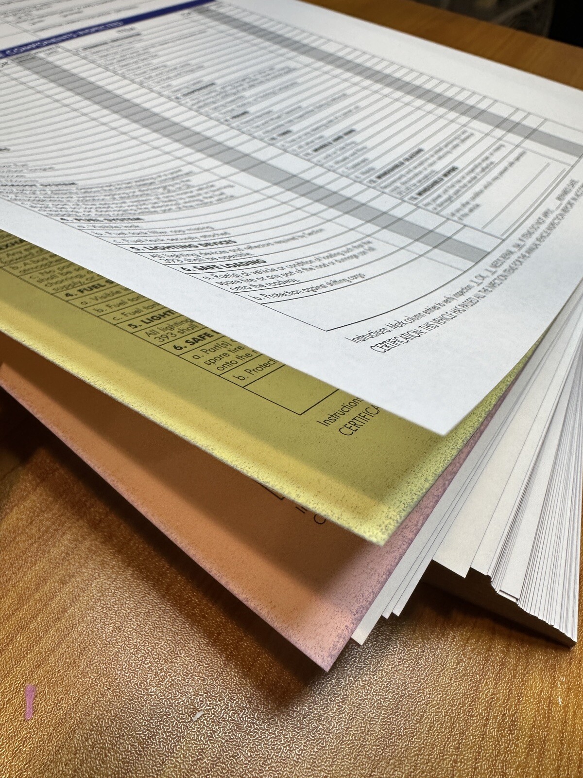 10-PACK. Annual Vehicle Inspection Report Form. 3-Ply, Carbonless. FMCSA DOT.