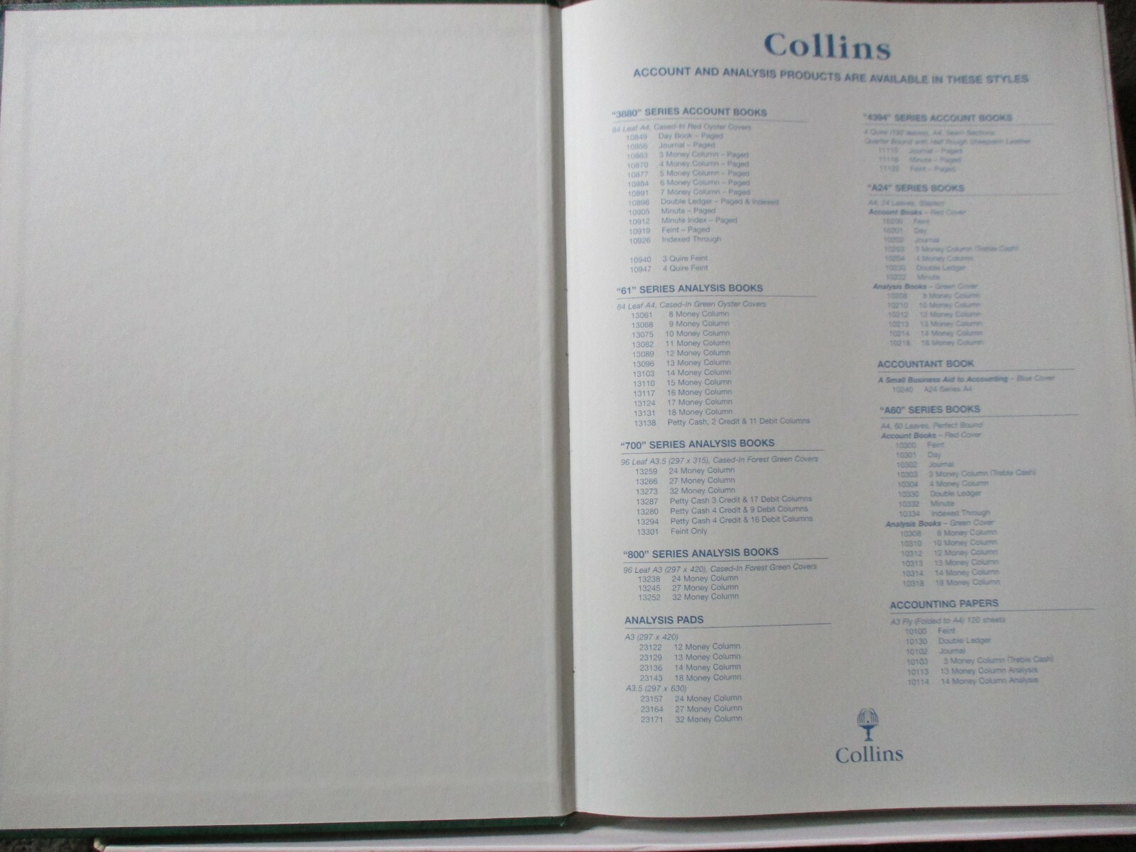 Vintage Collins 61  Analysis Book  Never used as new 12 money column