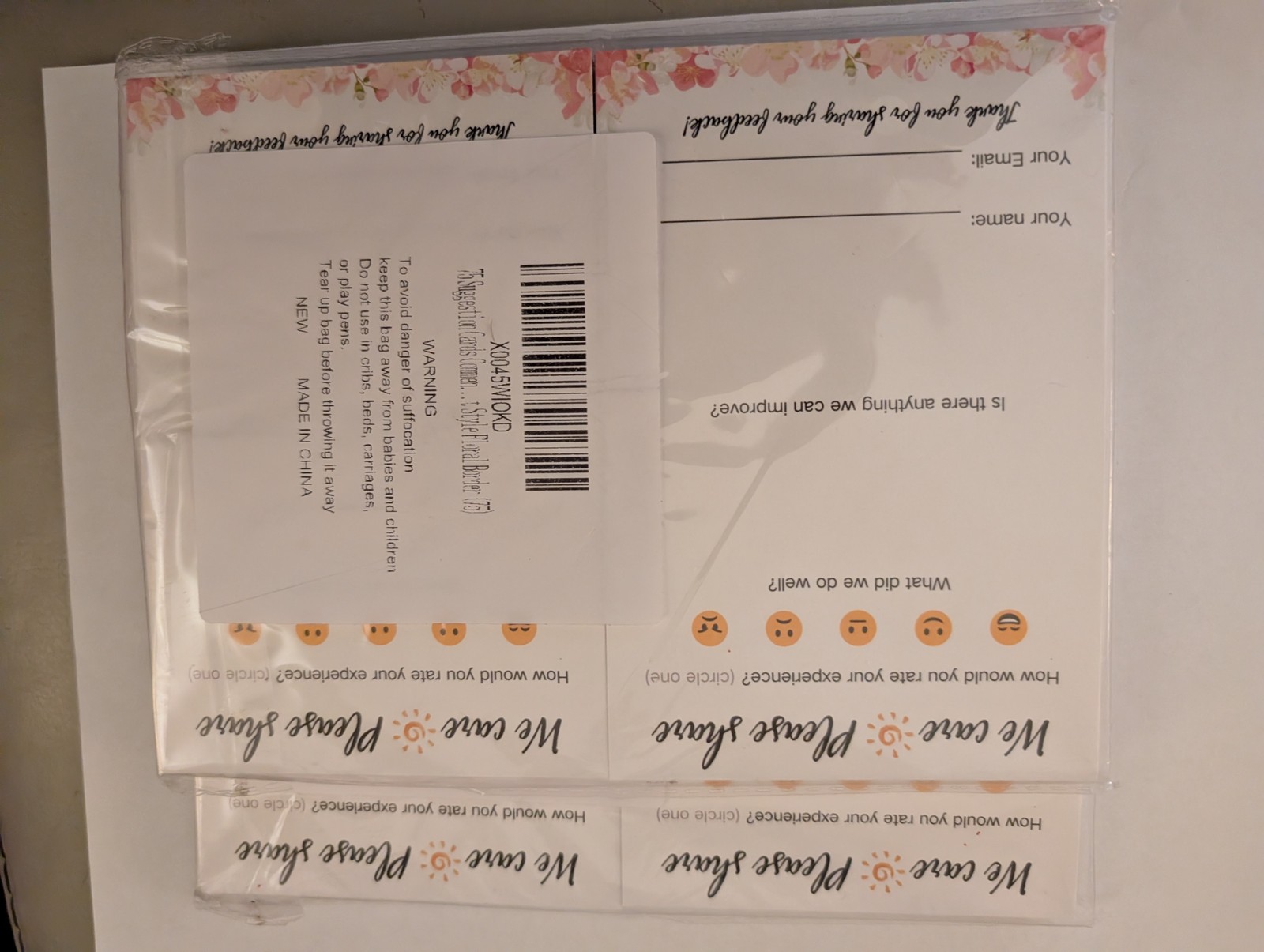 150 Customer Suggestion Cards Feedback Forms for Small Biz 4×6 Inch NEW free shp