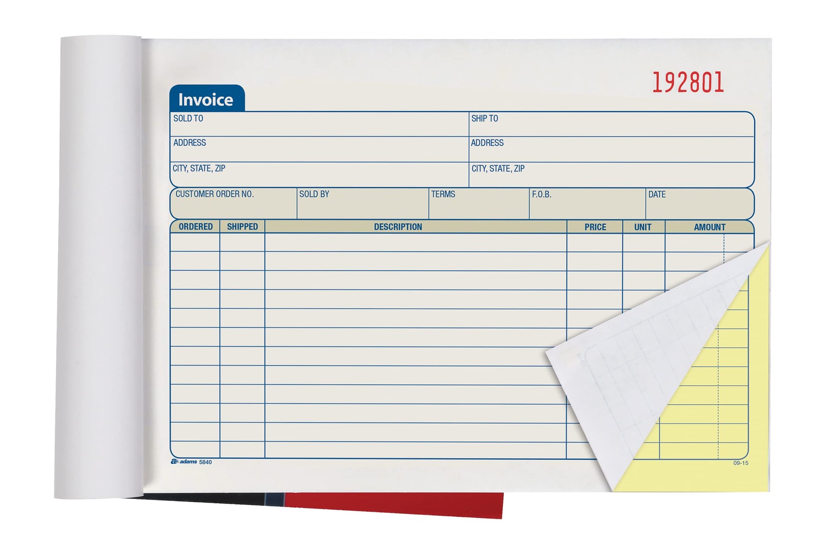 Adams Invoice Book 3 Pack Carbonless 150 Two Part Invoices Small Business Use