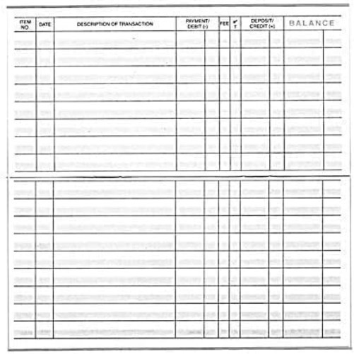 Portable Checkbook Register Set with 444 Lines and Yearly Calendars – 12 Pack
