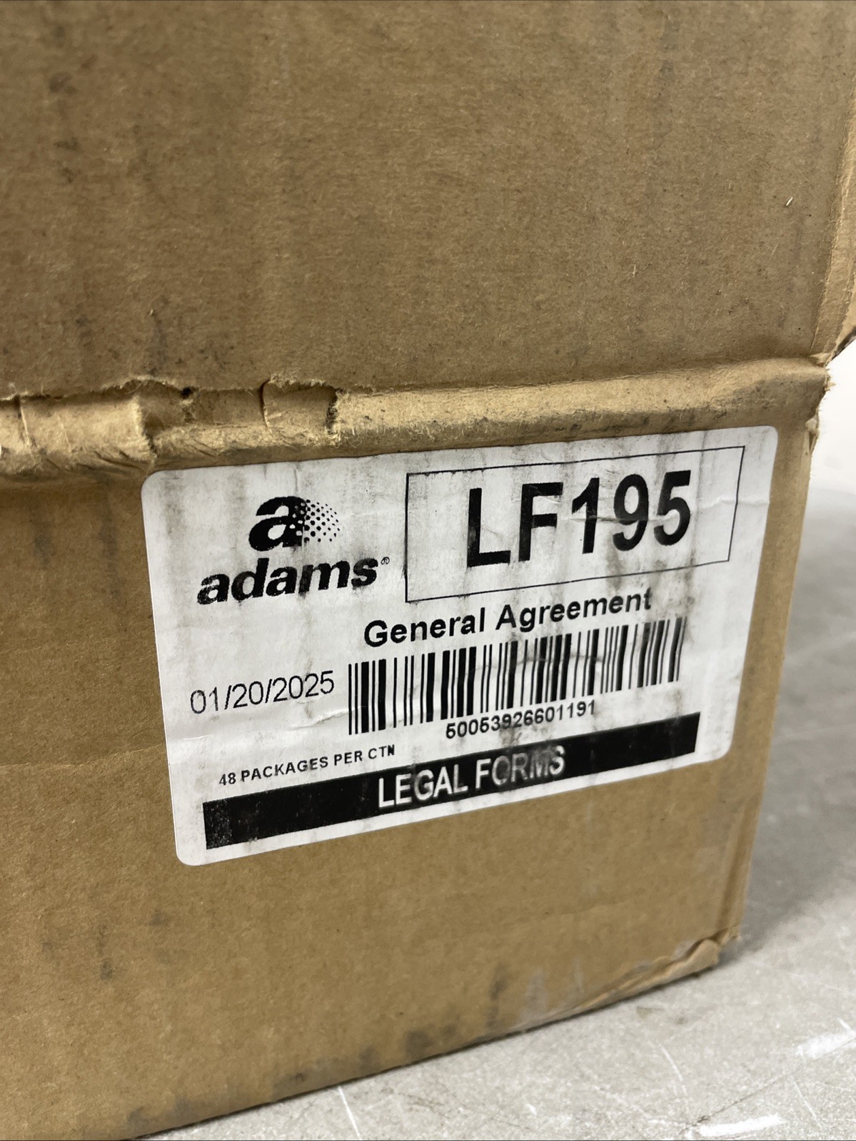 Adams General Agreement, Forms and Instructions (LF195) Case Of 48 Packages