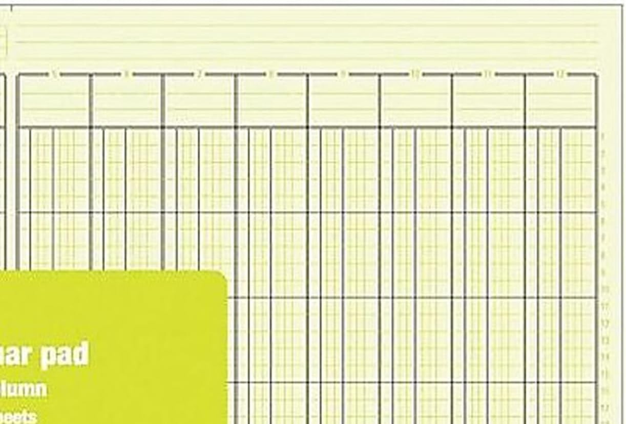Staples Columnar Book, 12‑Column Accounting Ledger, Green Analysis Record Book,