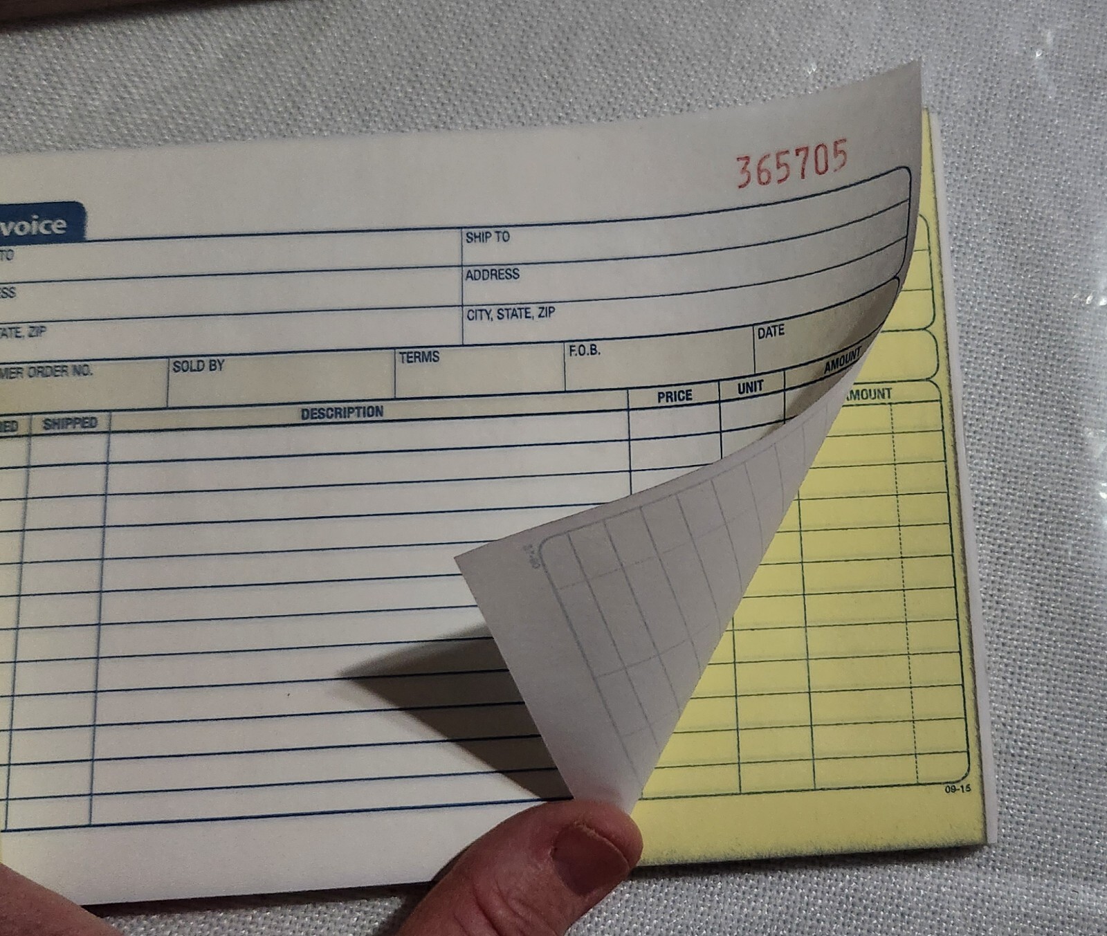 Invoice Books Carbonless Business form 2 Part numbered Adams TOPS 3 Book x50=150