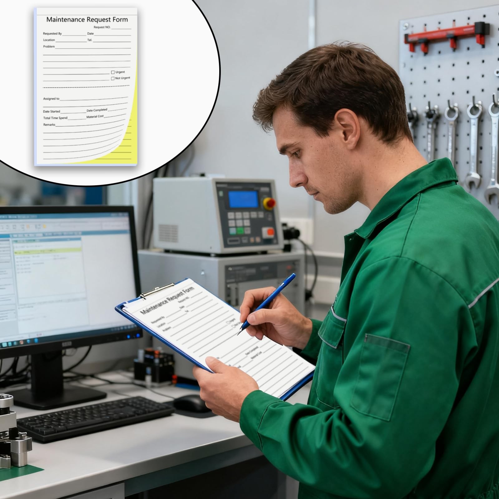 Organized Maintenance Request Forms – 50 Carbonless Sets, Easy Record Management