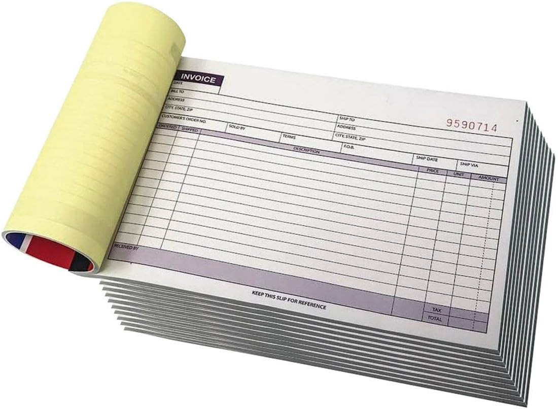 10 Pack Large Sales Order Book Receipt Invoice Duplicate Carbonless 50 Sets 5.5″
