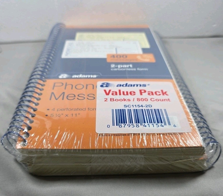 Adams Phone Message Value Pack 2 Books 800 Count Carbonless Duplicate SC1154D