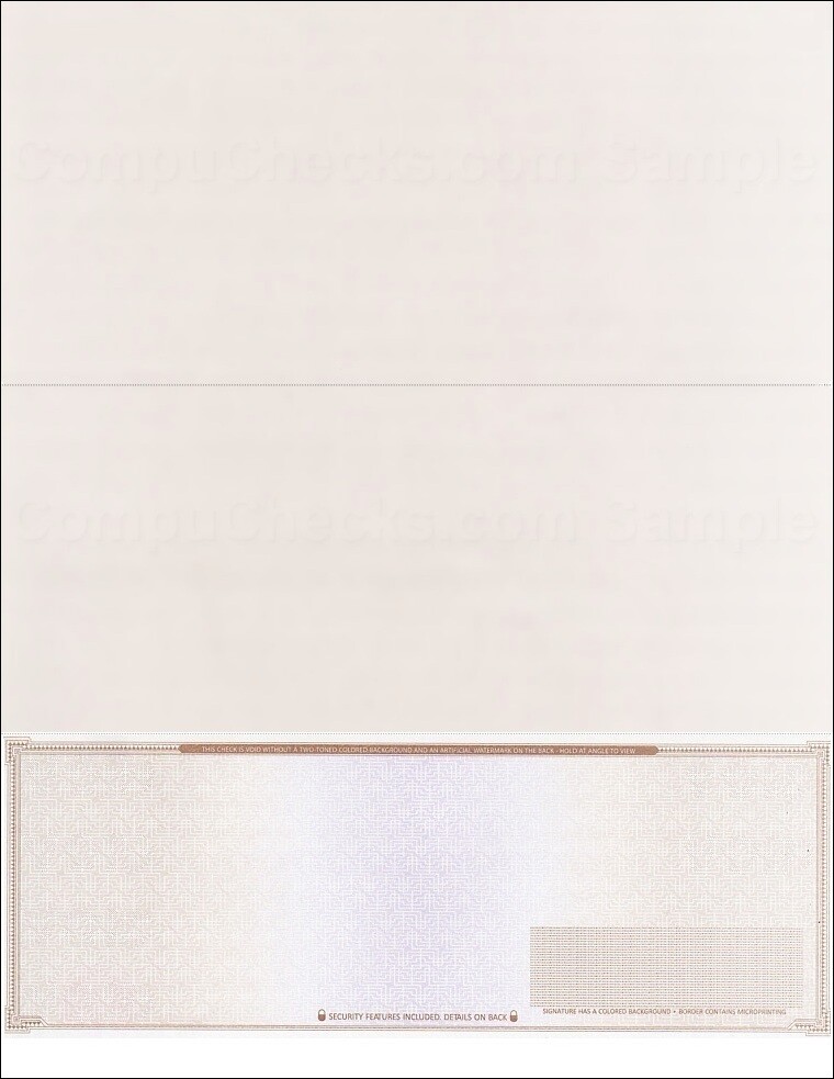 2000 “High Security” Computer Check Paper – Check on Bottom – Brown Mazed