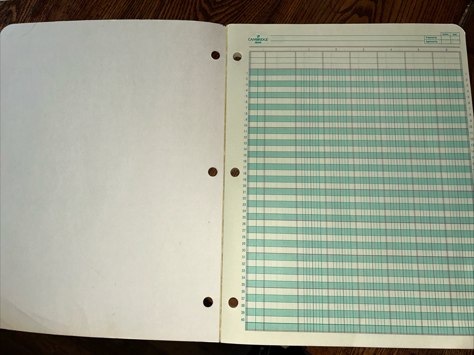 Vintage 1986 Mead Cambridge Analysis Sheets 6 Column Pad 50 Sheets New