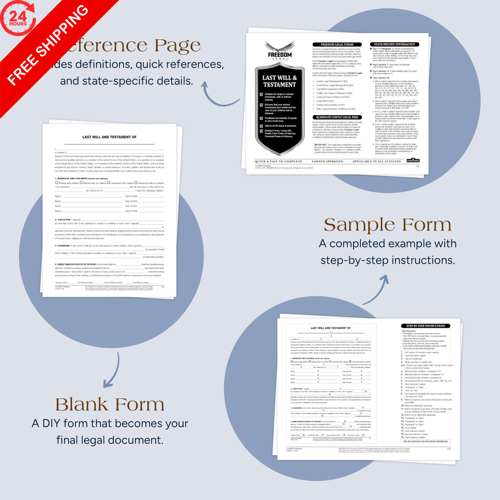Family Legal Forms Kit – Will, Living Health Proxy & POA Docs