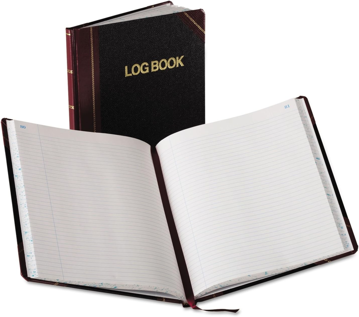 Log Book with Black/Red Covers Record Rule 10-3/8 x 8-1/8 150 Pages (G21-150-R)