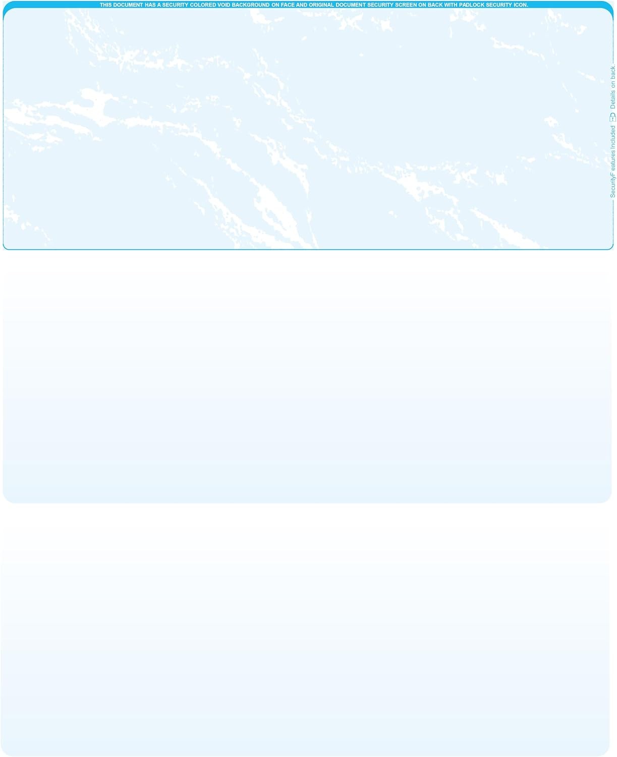 Blank Laser/Computer Checks Top Style Blue Safety Qty. 500)