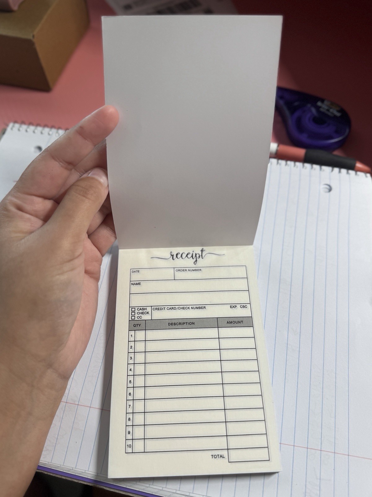 Carbon Copy Receipt Book 50 Sets + Small Business Thank You Stickers Bundle New