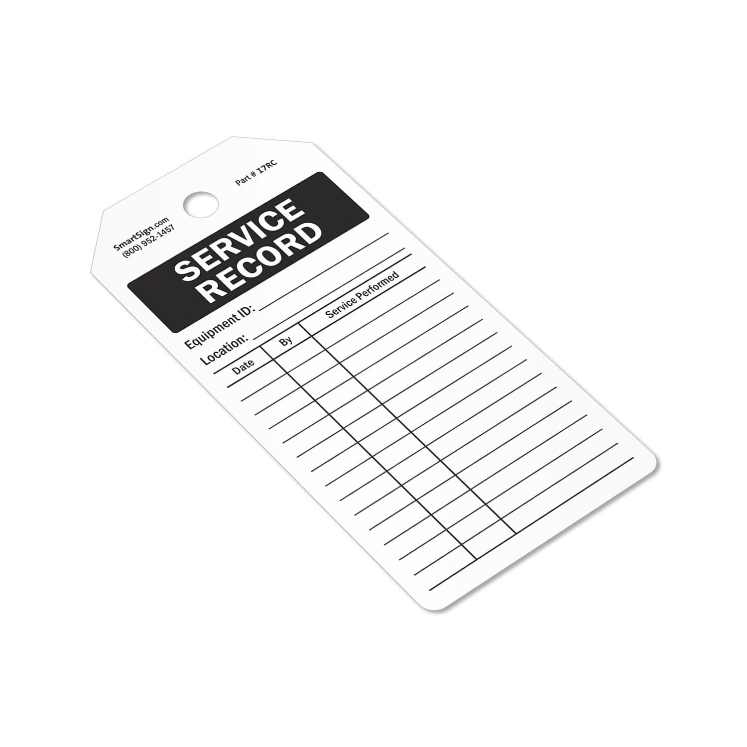 100-Pack Waterproof Service Record Tags – 2-Sided Write-On, Blank Grid, 6.25″x3