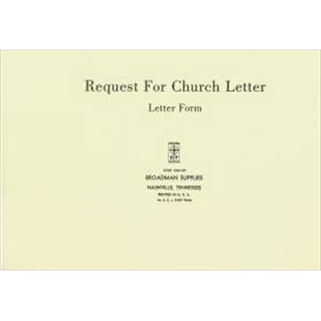 B & H Publishing Group 465275 Form Request For Church Letter No. Rcl