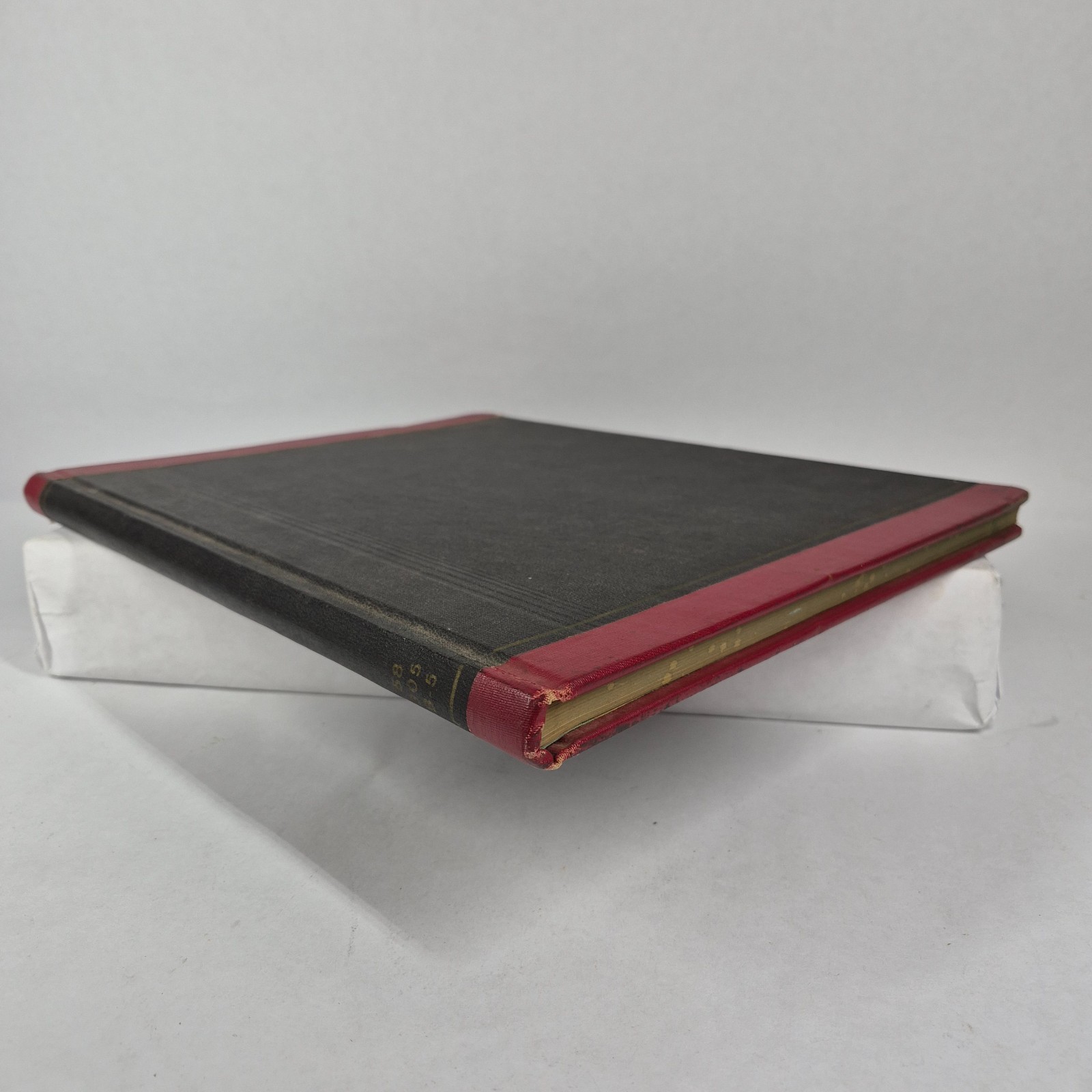 Vintage National Ledger Account Record Book Blank Ruled Pages Red Black 1648