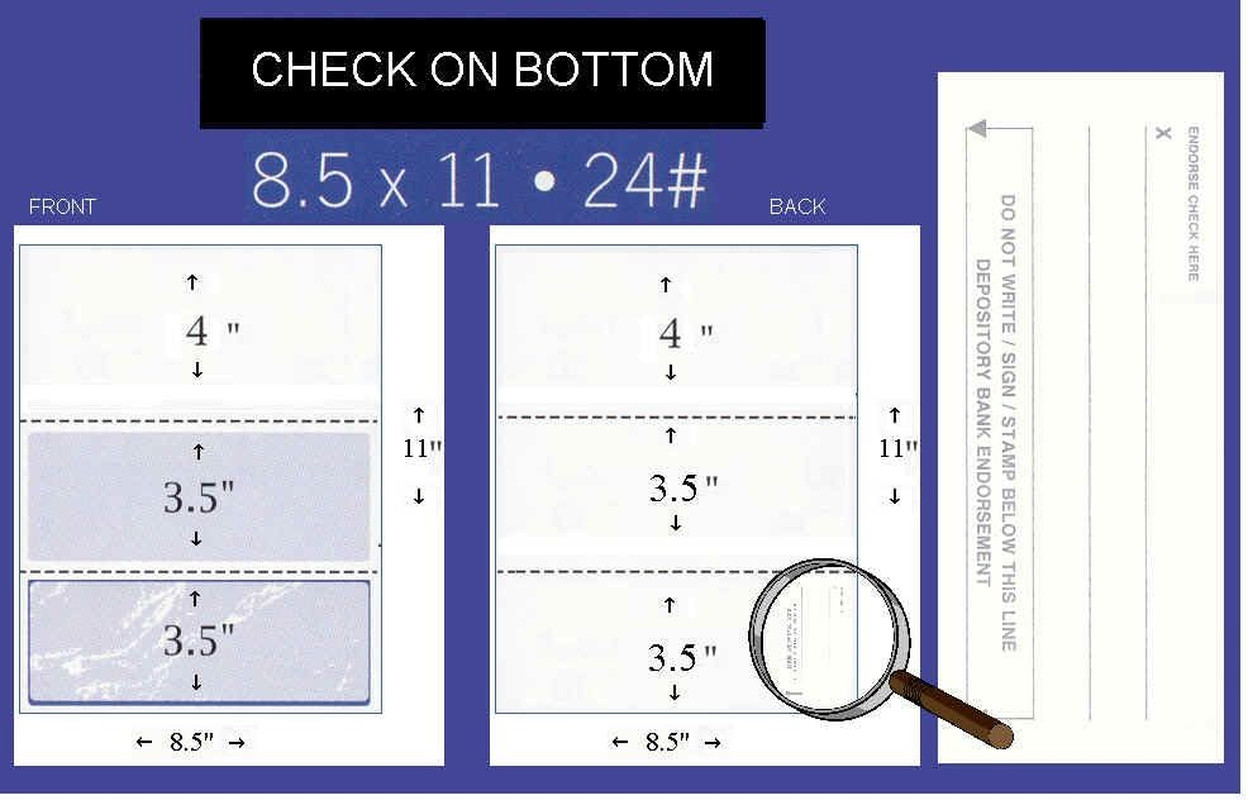 500 Blank Check Stock – Check on Bottom – Blue/Red Prismatic