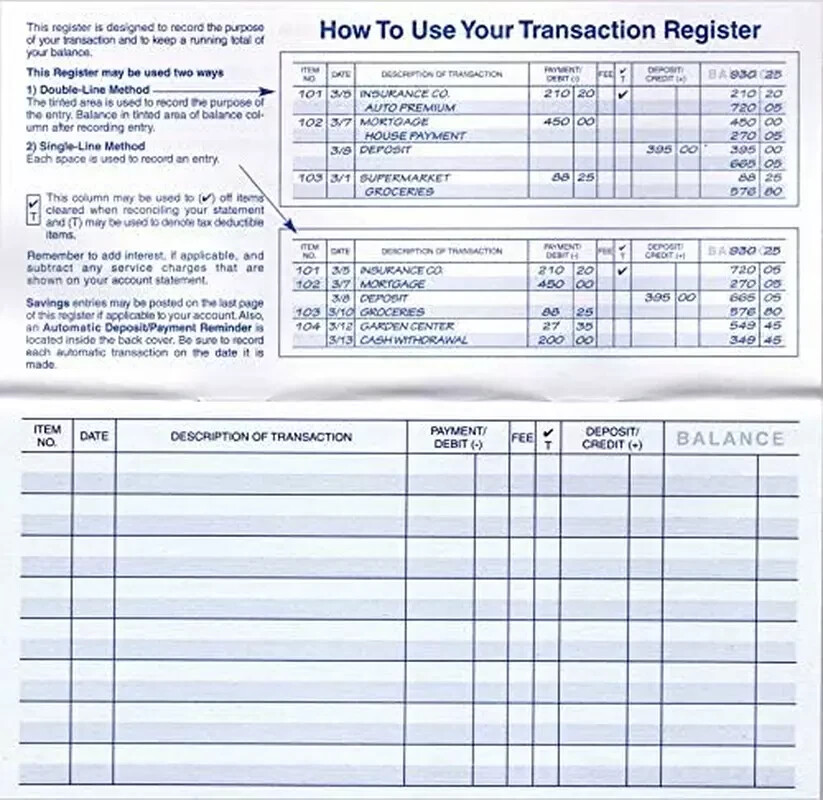 Magnolia Registers 12 Check Registers, 2024-2025-2026, for Personal Checkbook