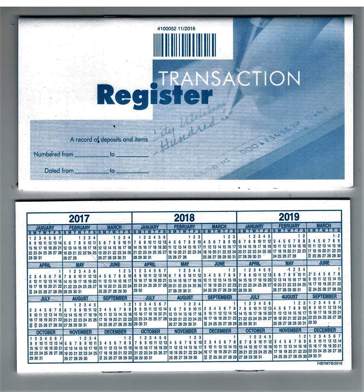 Deluxe Checking Checkbook Transaction Register Brand New
