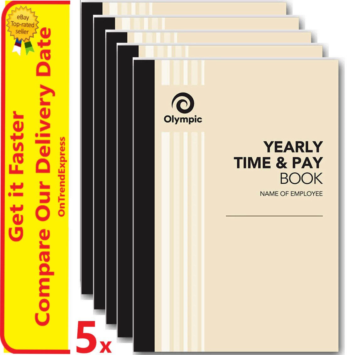 NEW 5 x Olympic Yearly Time and Pay Book 32 Pages ATO Compliant A5 210 x 148mm *