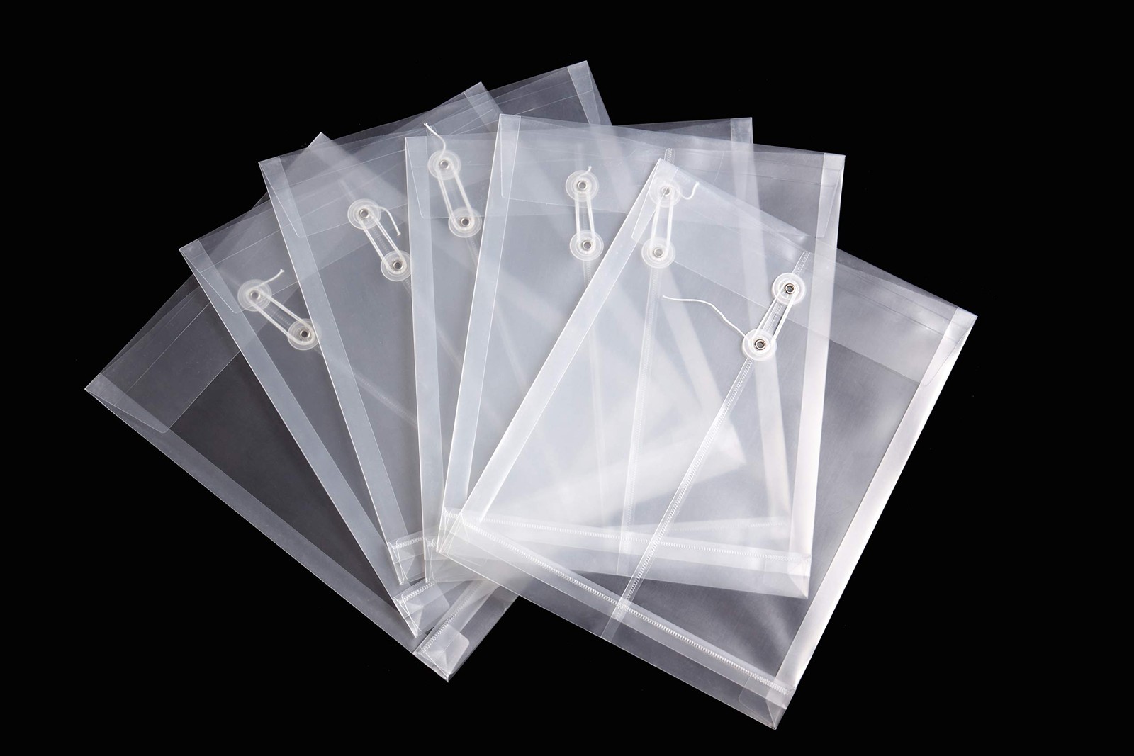 JIZISO 12 Pack Clear Plastic Envelopes Poly Expandable Transparent