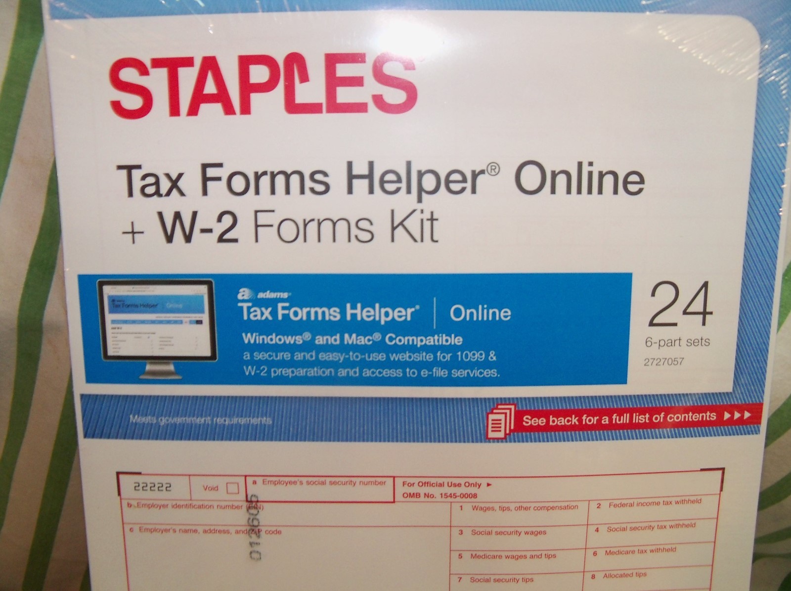 Staples 2017 Tax Forms Helper Online W-2 Forms Kit 24 6 Part Sets Filing PC /Mac