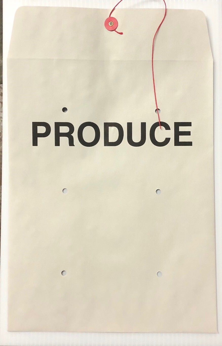10″ x 13″ PRODUCE String & Button Grey Envelopes -50 pieces