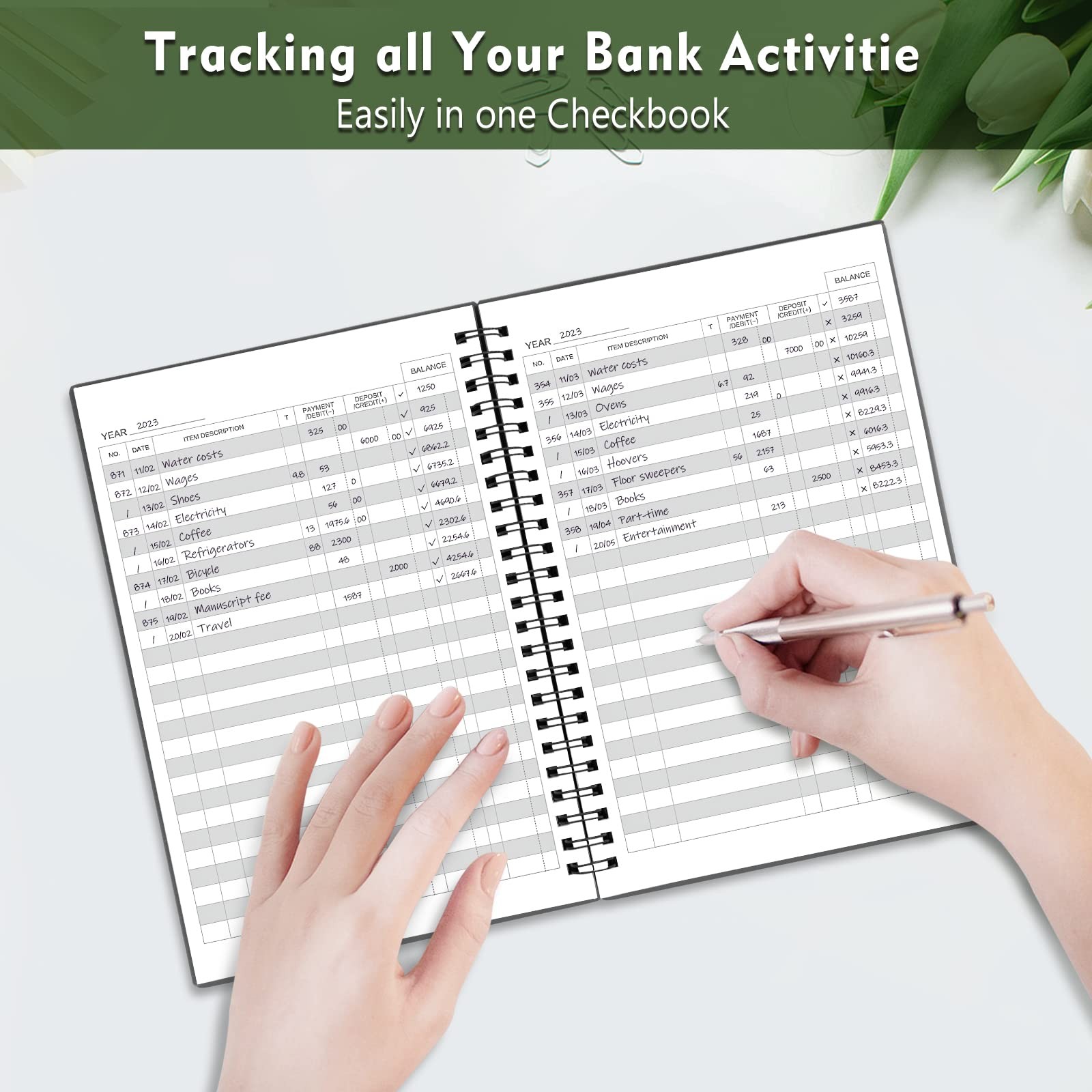 Homlive Check Registers for Personal Medium ( 5.8” x 8.3” ), Black