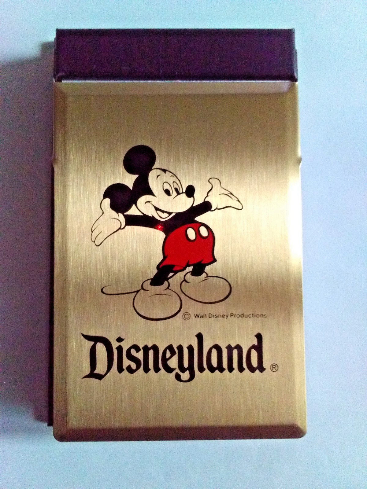 MICKEY MOUSE WALT DISNEYLAND DESK MEMO PAD GOLD COVER/BLACK BASE SUPER UBER NICE