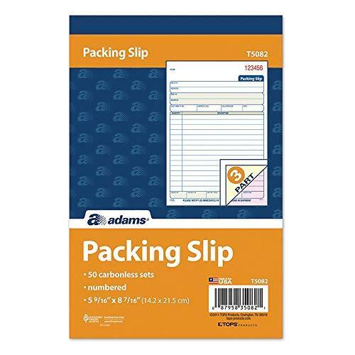 Adams Packing Slip Book, 3-Part, Carbonless, 5-9/16 x 7-5/16 Inches, 50 Sets per