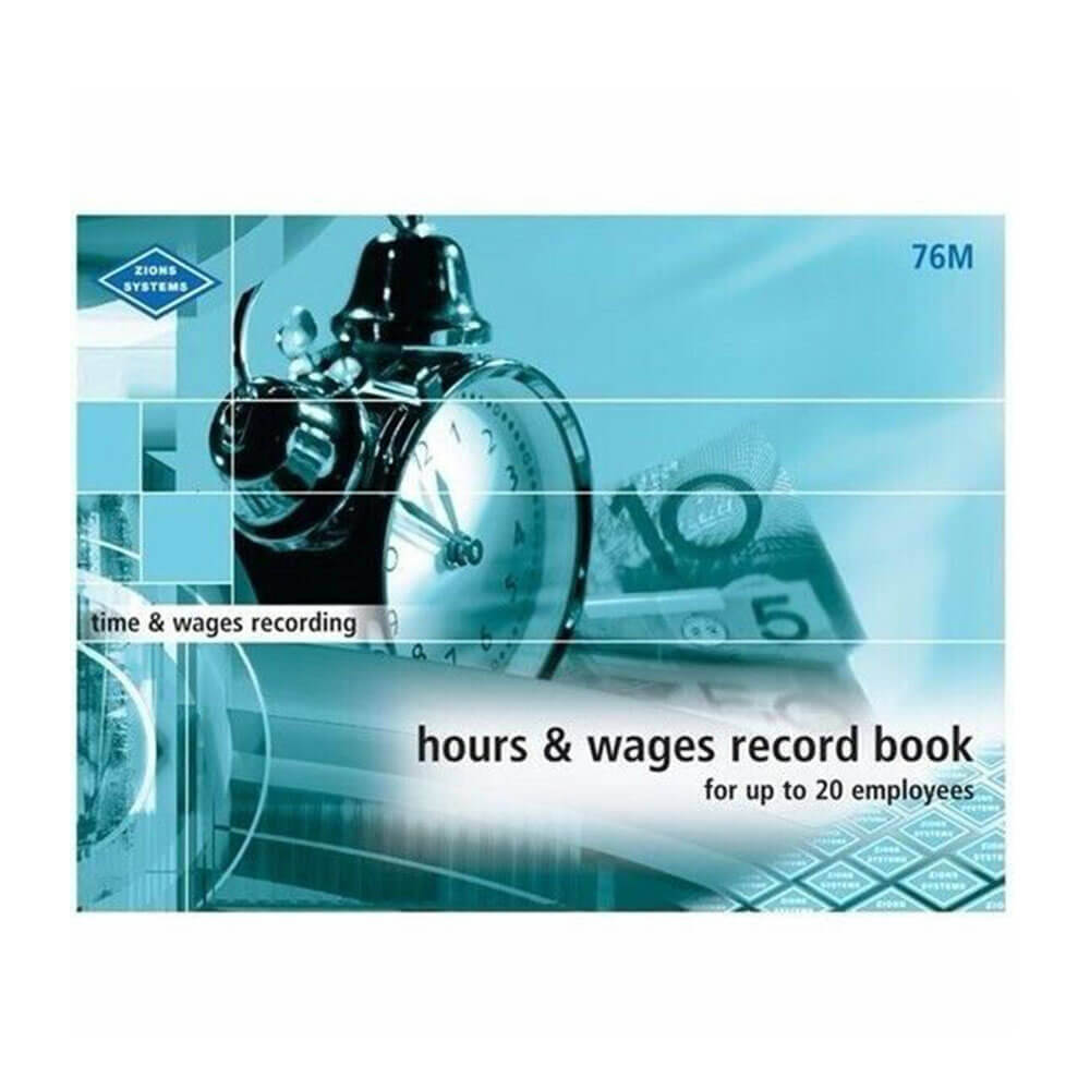 Zions Hours And Wages Record Book Premium Quality Laminated Cover Wire Stitched