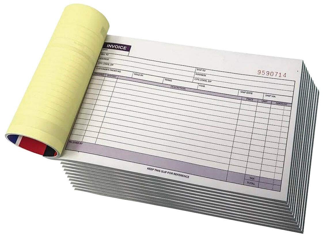 5 Pack Large Sales Order Book Receipt Invoice Duplicate Carbonless Horizontal